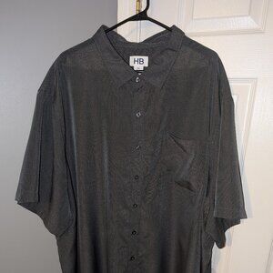 Solid black button up